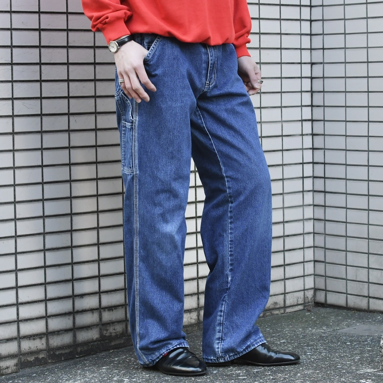 GAP fleece lining denim painter pants