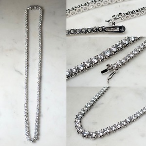 vintage silver tennis necklace