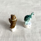 フェーブ　陶器ミニチュア　ふくろう　かめ　 2個セット　ガロットデロア　19otd89-6