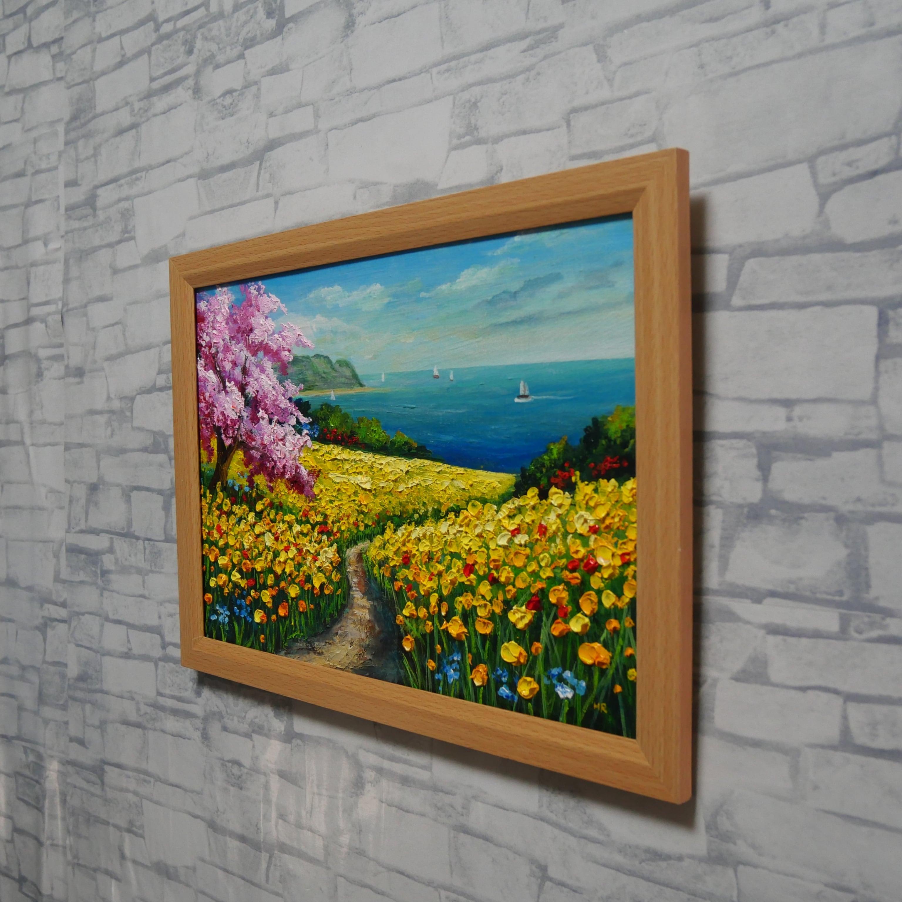 油絵/原画】希望の花咲く春の日｜春のインテリアを彩る油彩画 絵画