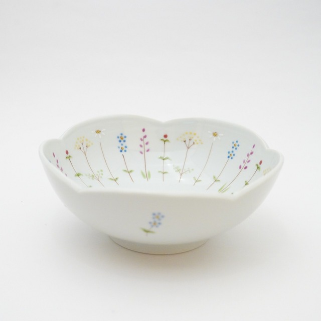 【色絵遊 小高裕子】花型鉢　花の小路 9