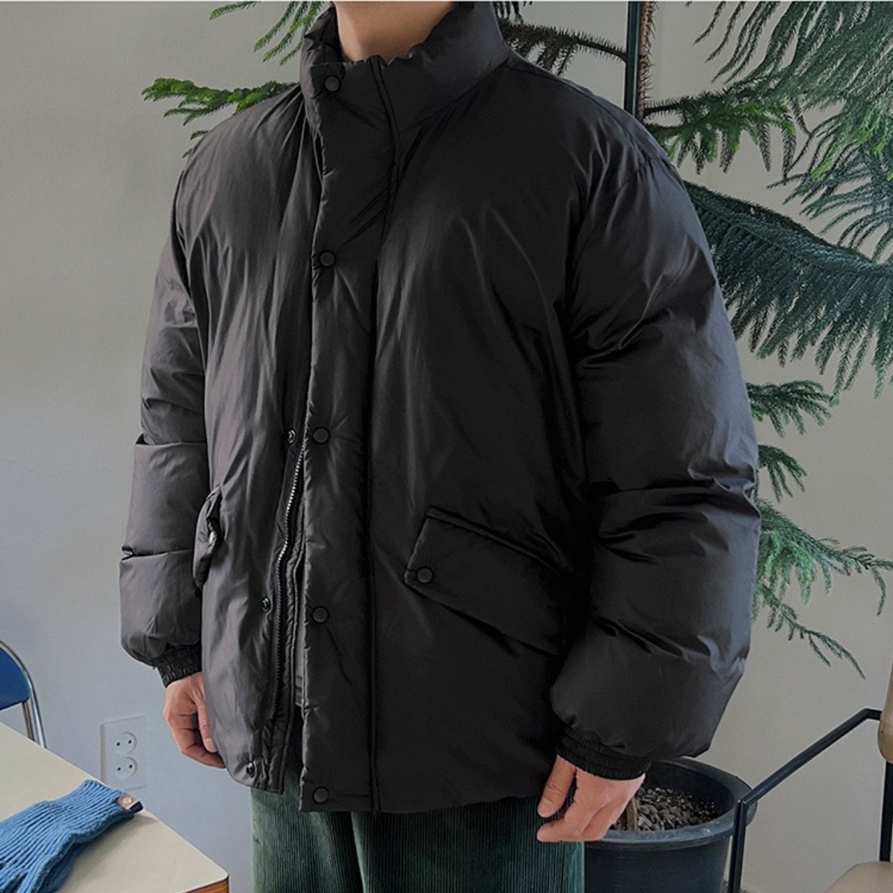 ハイエンドスタンドカラーコットンブルゾン　1009