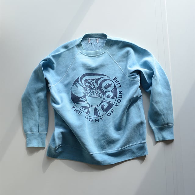 50s VINTAGE SWEAT SHIRT リブ長 水色 スウェット