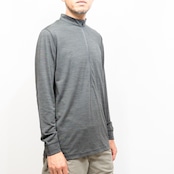 バックメッシュ・速乾メリノウール・ジップアップ・ロングスリーブシャツ(登山用ベースレイヤー 半袖ジップアップ)
