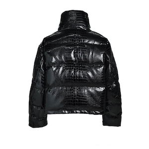 BREATH / faux leather crocodile down jacket