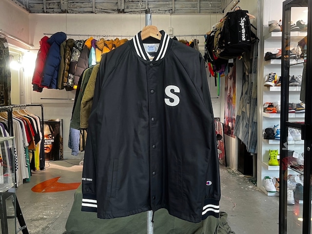 STUSSY × CHAMPION COACH JACKET BLACK MEDIUM 07033