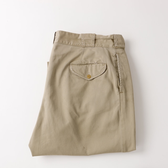 【極美品】60s special vintage work chino pants trousers beige Made in USA W37 CONMAR ZIPPER zip "Gerber" ／60年代 ヴィンテージ ワーク チノパンツ トラウザーズ 実寸W37 ベージュ USA製