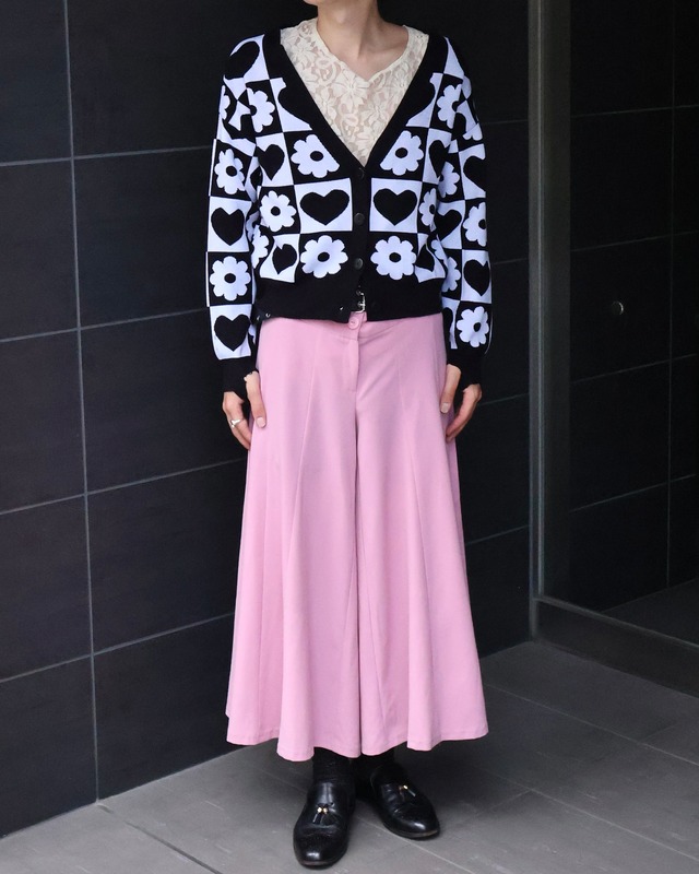 pop flower design short cardigan
