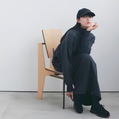 【 anuke 】Halfzip Sweat Onepiece