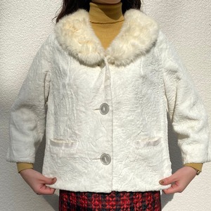 VINTAGE white rabbit jacket