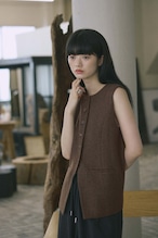 DU260716 Tweed Crew Neck Vest【set up可】【一部予約商品10月中旬】