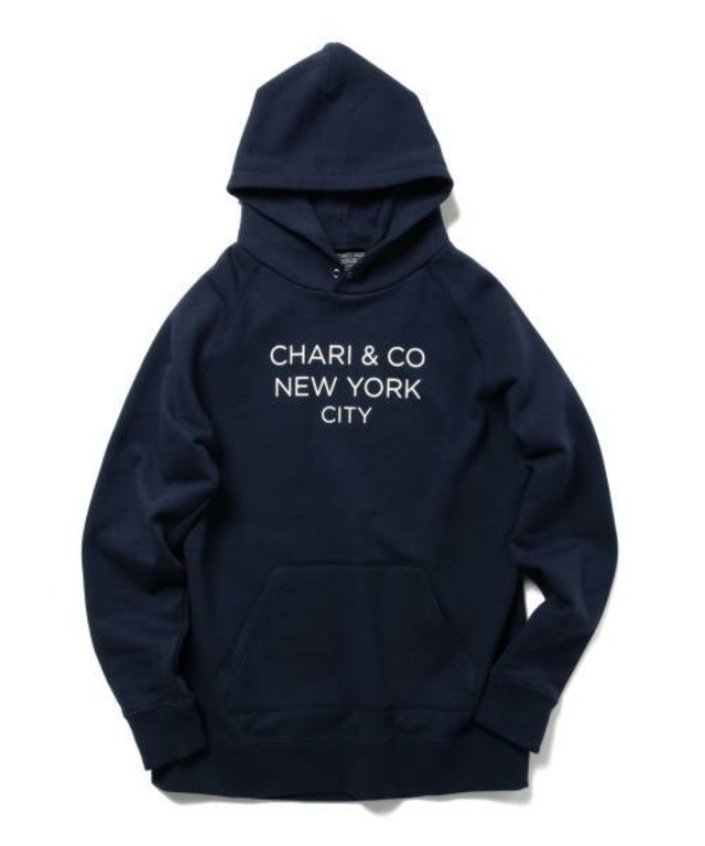 完売 16SS CHARI&CO NYC TEXT ロゴ プルオーバー パーカー M