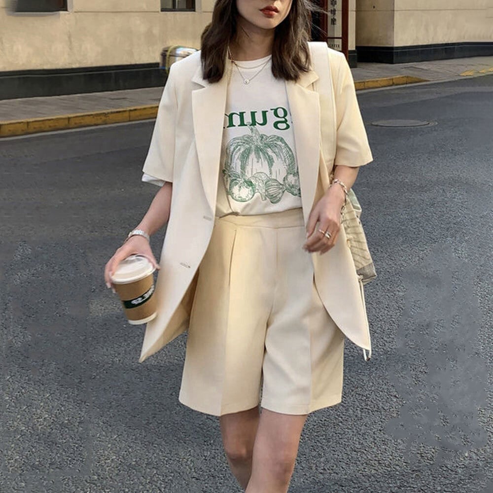 テーラード ジャケット ハーフパンツ レディース セットアップ 春夏秋
