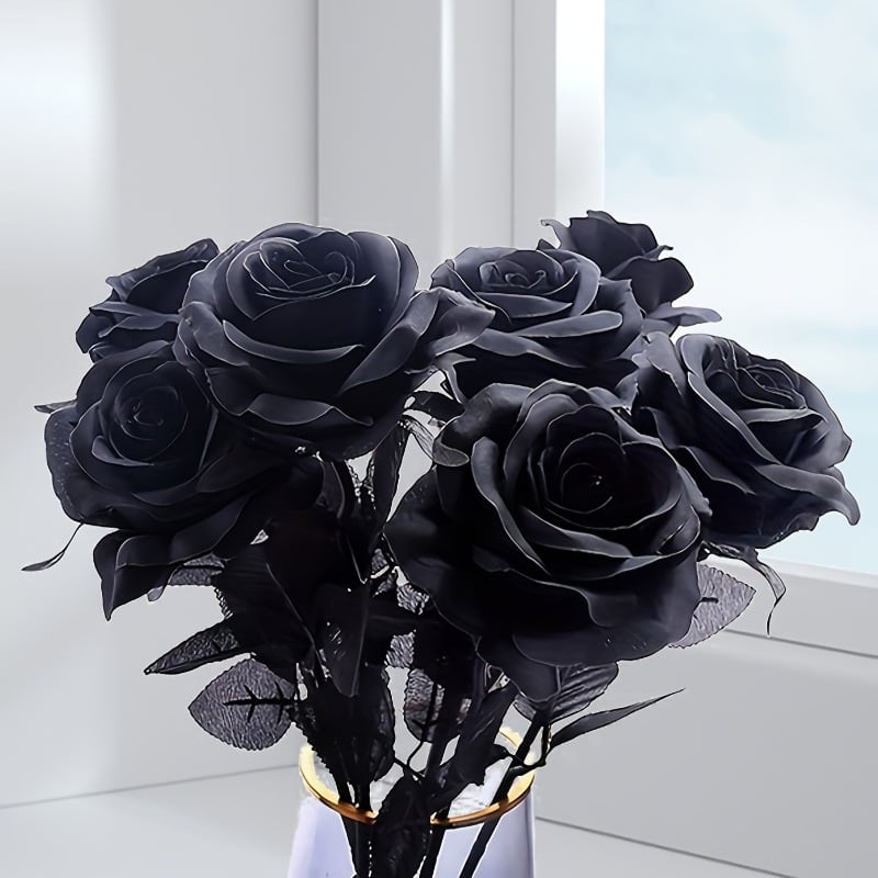 造花 黒 薔薇 ブラック ローズ 10本セット おしゃれ かわいい