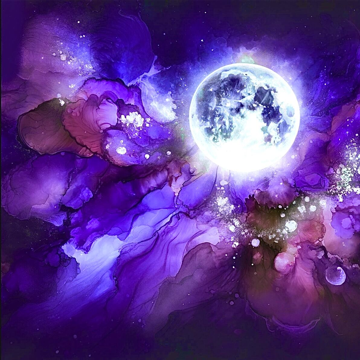 ファンタジーグラス 紫と金の壺 骨董 アート