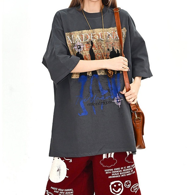 シルエットアートグラフィックレタリングミックストップス 2col   R02017