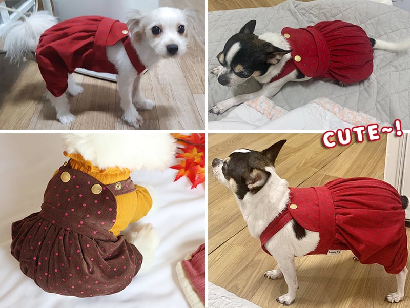 【SALE】ボリュームオーバーオール S ~ XL 2color / 犬服 オールインワン つなぎ 小型犬 中型犬 ドッグウェア ペット洋服 ロンパース