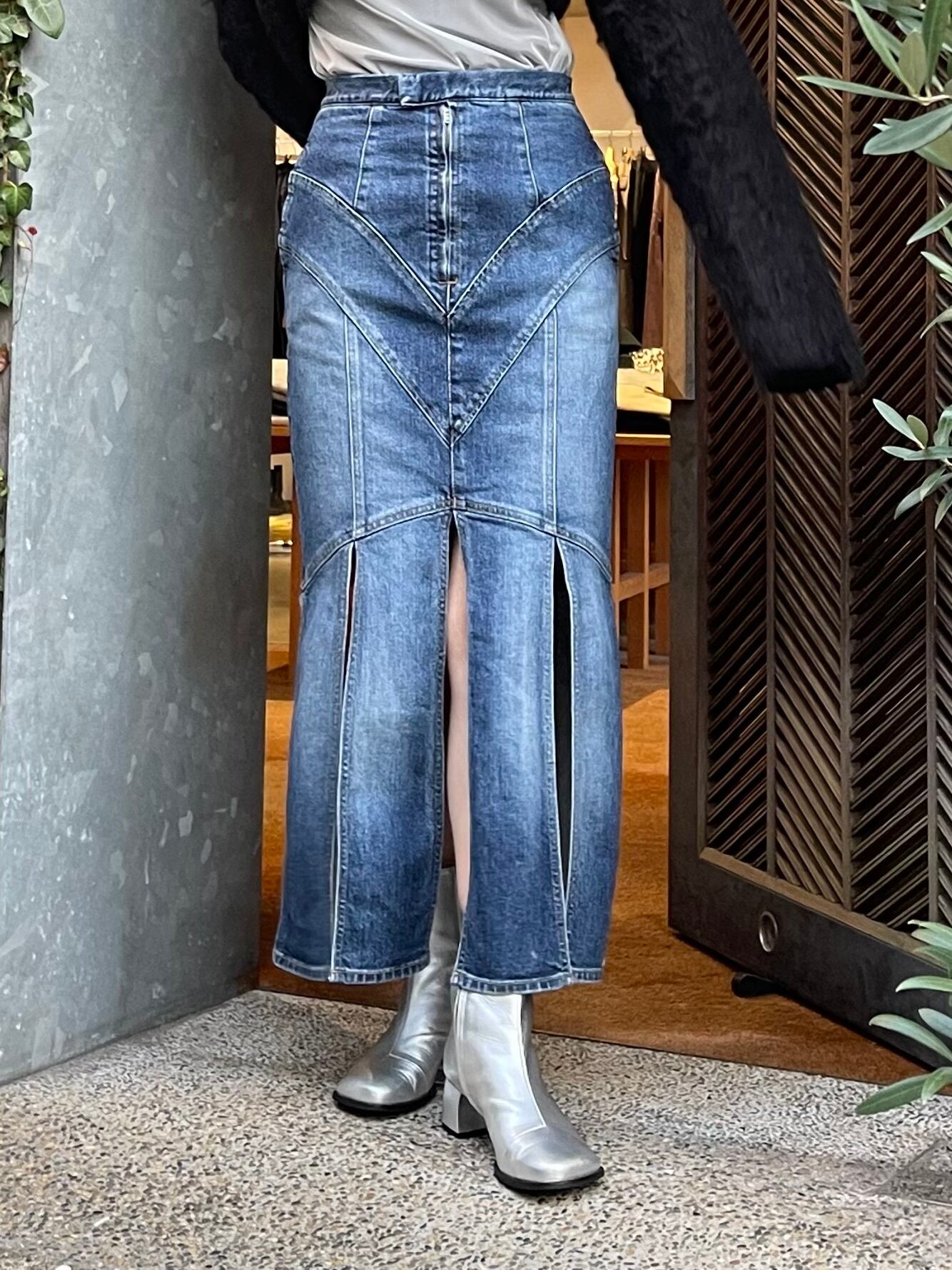 23AW】FETICO フェティコ / WASHED SLIT DENIM SKIRT | TRENT  