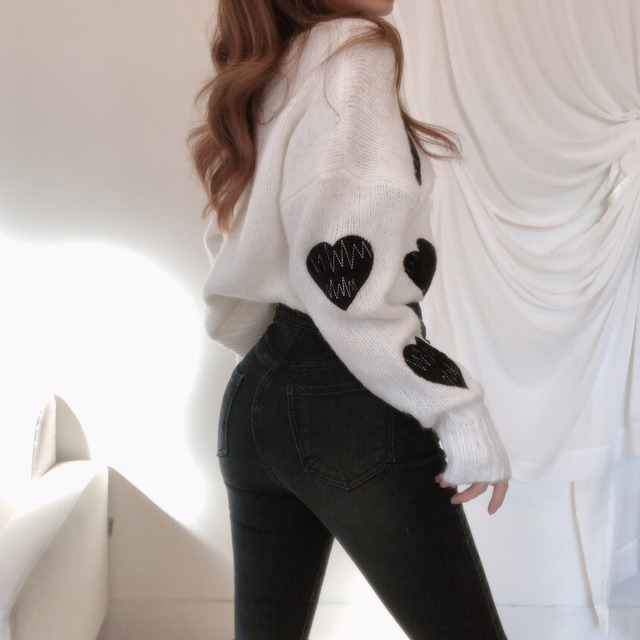 ニット トップス ハート エンブロイダリー Vネック 長袖 ルーズシルエット グレー ホワイト イエロー 大人可愛い シンプル 秋 冬 春 カジュアル お出かけ シンプル おしゃれ かわいい 韓国 韓国ファッション オルチャン オルチャンファッション P1123 Korean Select ニット トップス ハート エンブロイダリー Vネック 長袖 ルーズシルエット グレー ホワイト イエロー 大人可愛い シンプル 秋 冬 春 カジュアル お出かけ シンプル おしゃれ かわいい 韓国 韓国ファッション オルチャン オルチャンファッション P1123 Korean Select