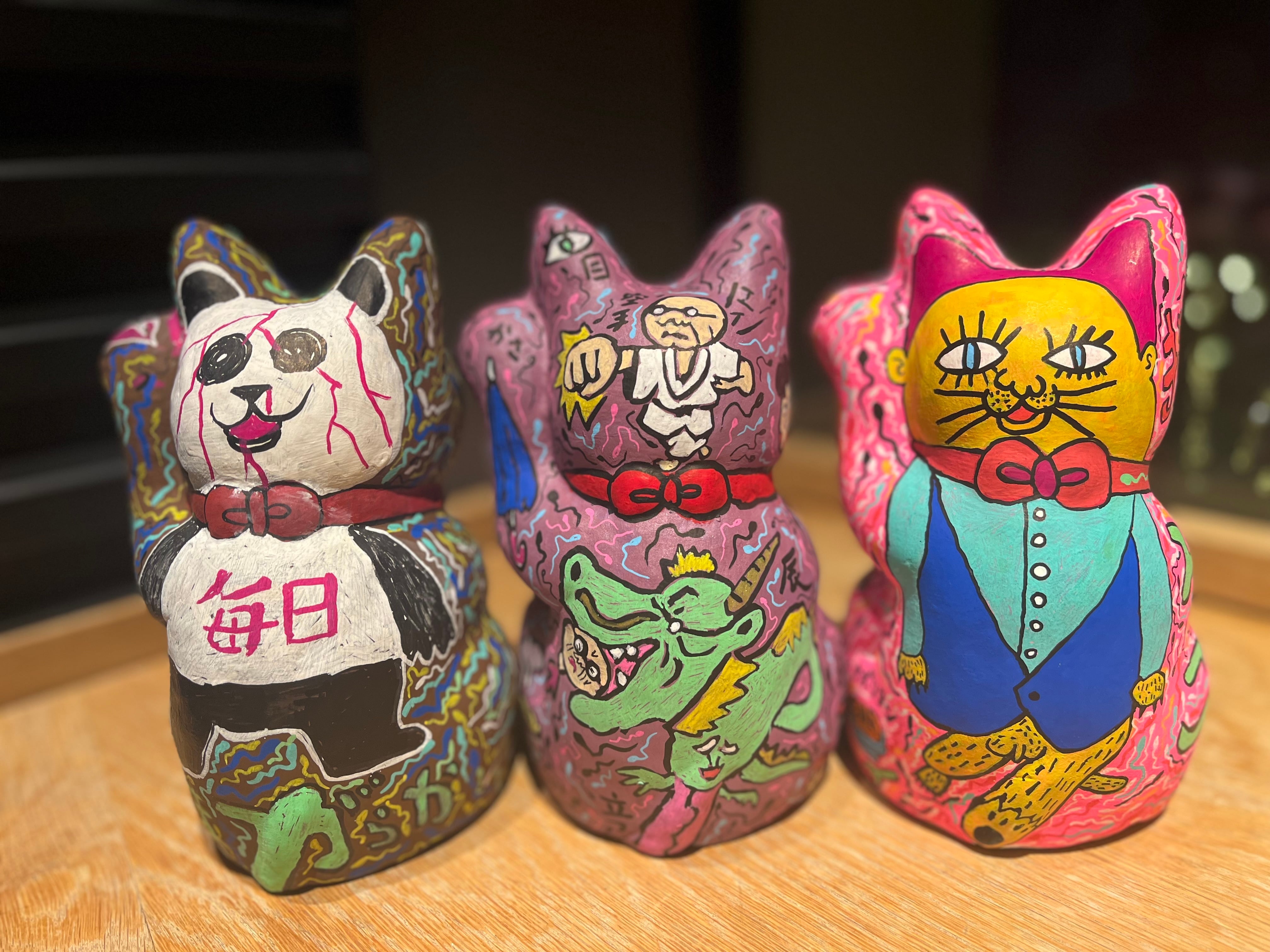 ピンクの精子の招き猫・裏面も表のよう・猫 | 根本敬小売店ーTakashi