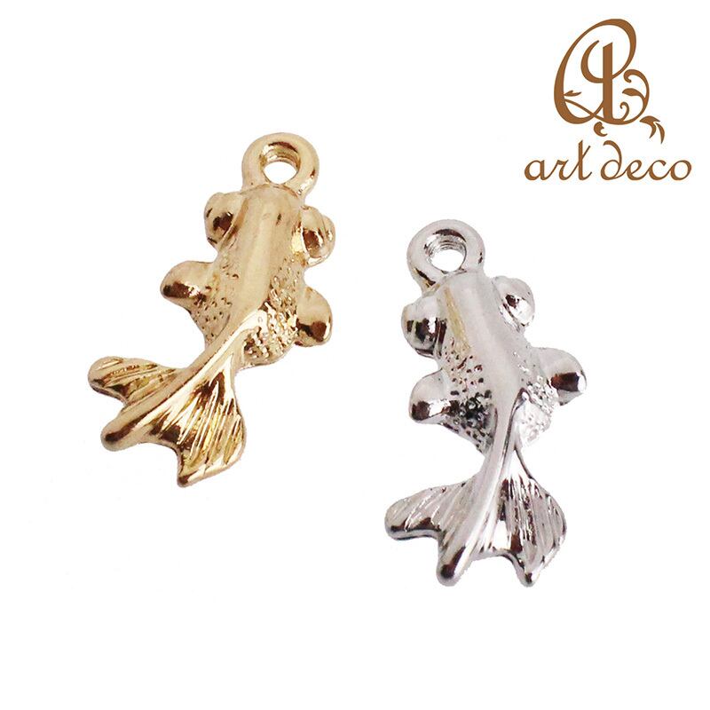 ○可愛い金魚ペンダントトップ K18WG 天然ダイヤモンド 天然ルビー