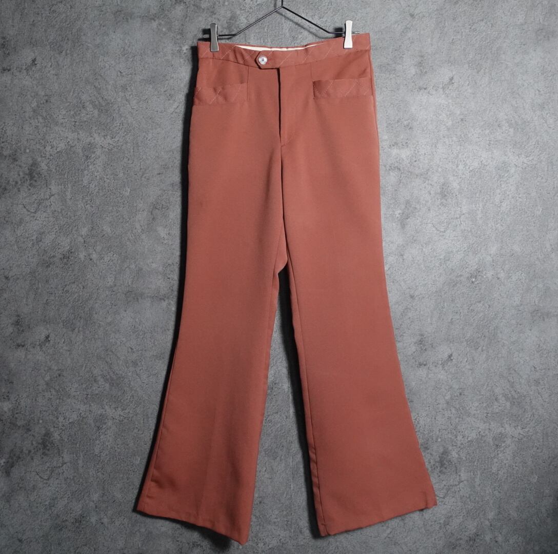 Salmon pink flare slacks pants