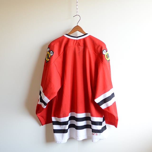 90s NHL シカゴ・ブラックホークス インディアンヘッド ホッケージャージ Tシャツ L 赤 アイスホッケー | NY OLDIES  powered by BASE