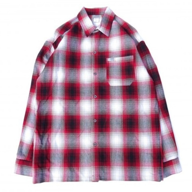 CalTop (キャルトップ) OMBRE CHECK L/S SHIRTS レッド/ホワイト