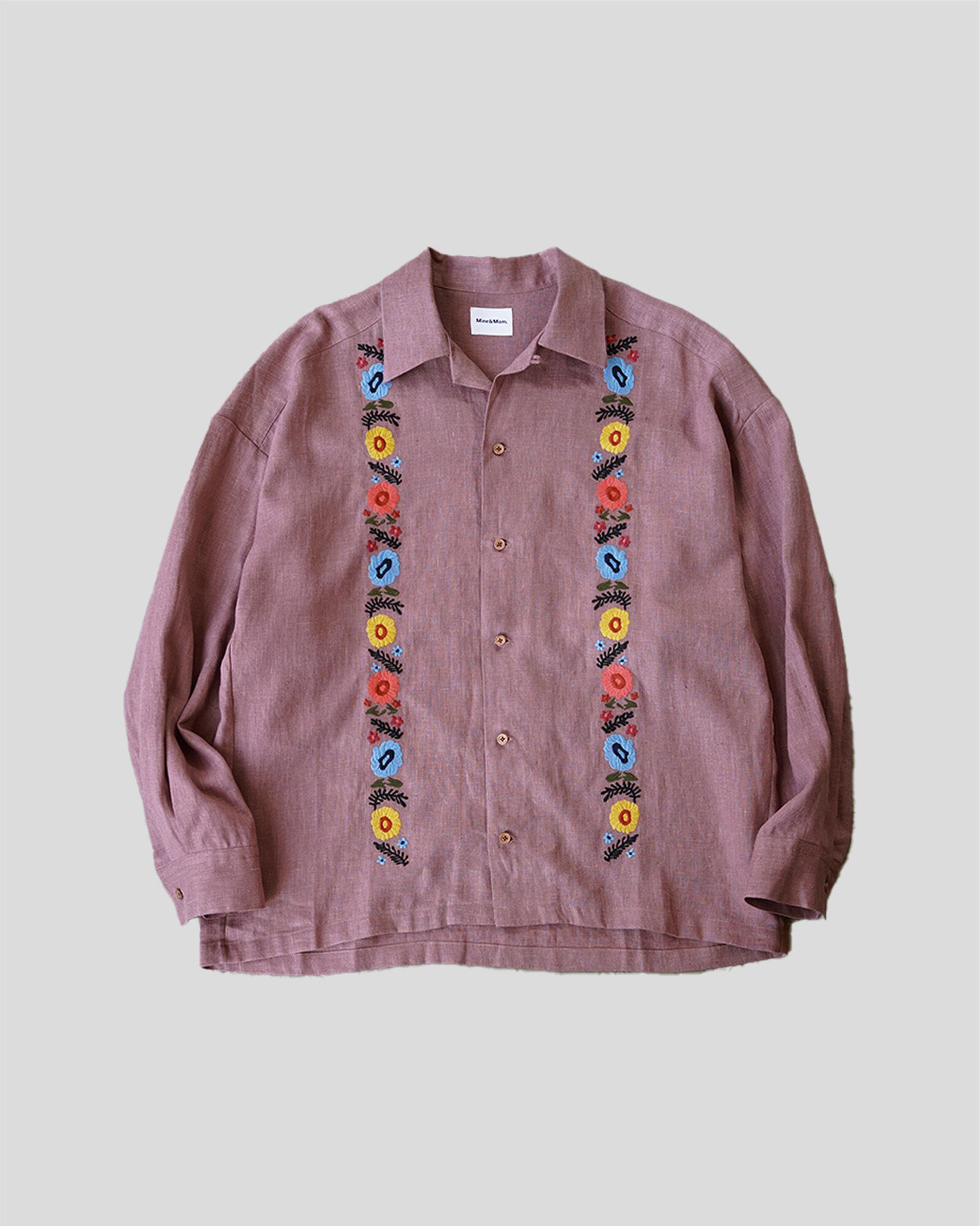 LP MM FRENCH LINEN FLOWER SHIRT PINK