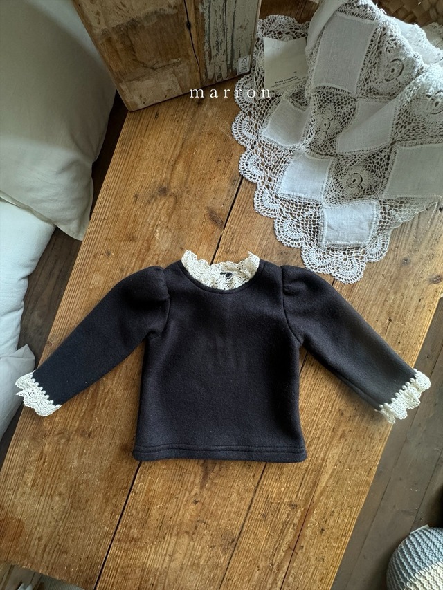 ラスト1 M【即納】<marron>  Angel pearl blouse