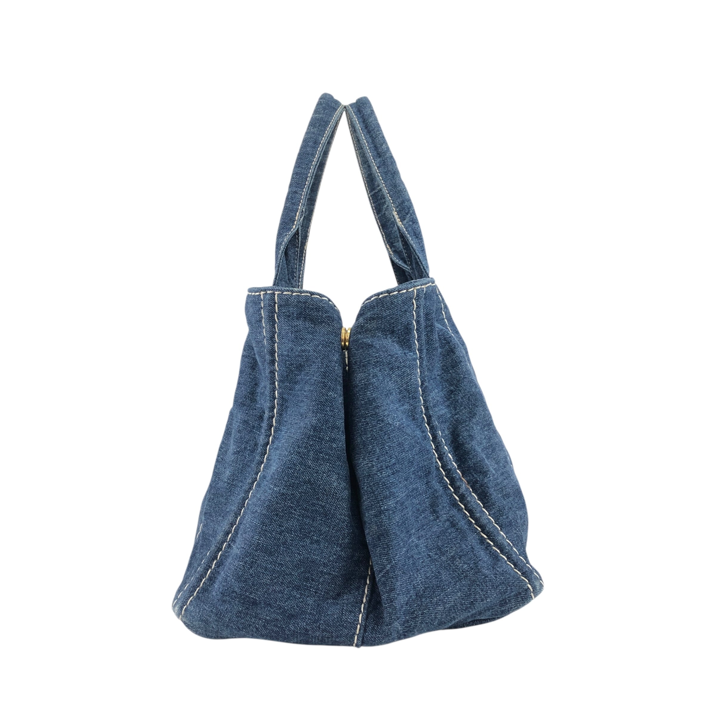 【VINTAGE】プラダ カナパ キャンバス ハンドバッグ PRADA プラダ ハンドバッグ インディゴ カナパ キャンバス