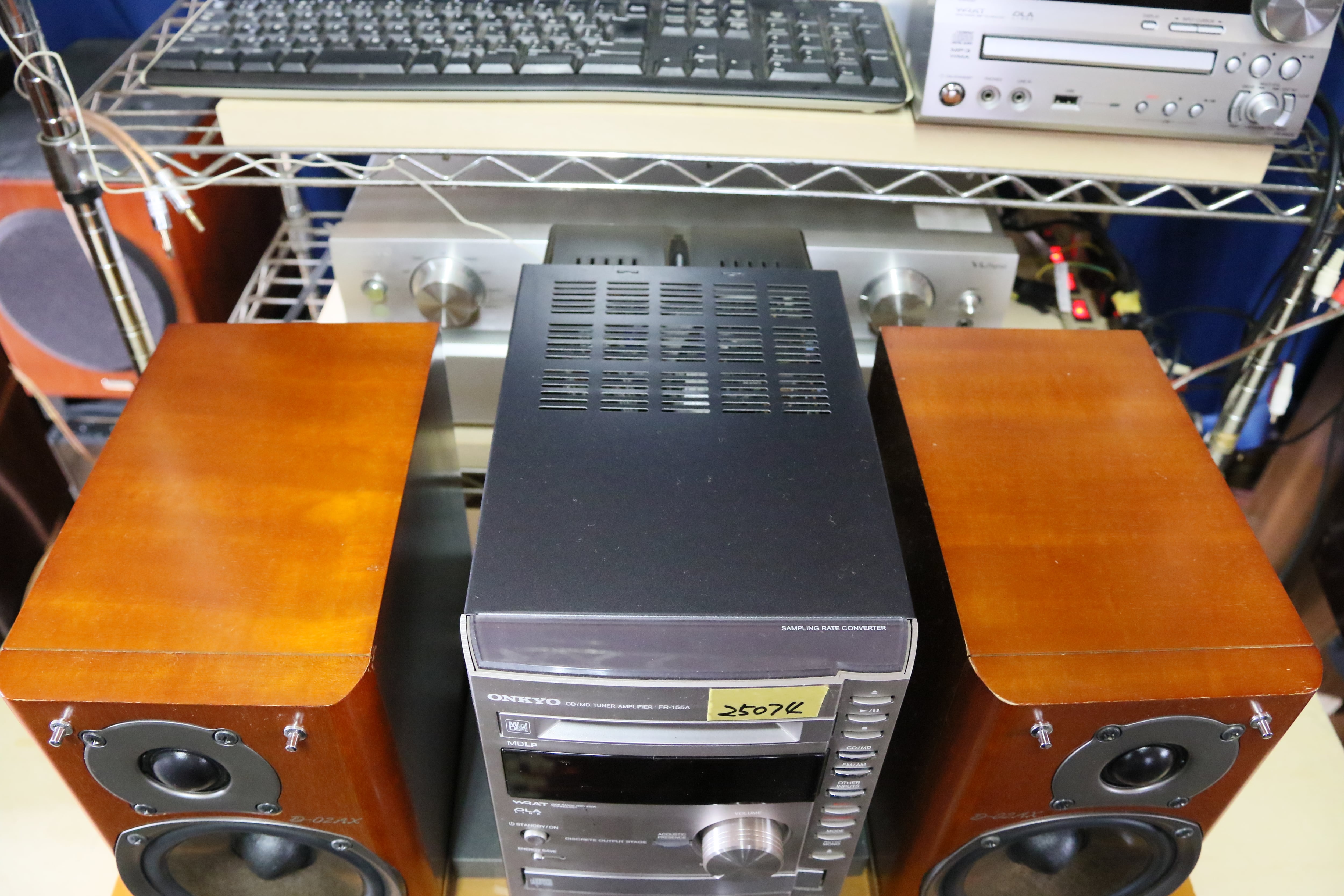 小ぶりな名機】ONKYO FR-155AX ＆ D-02AX CD/MDﾁｭｰﾅ/ｱﾝﾌﾟ/ｽﾋﾟｰｶ (管