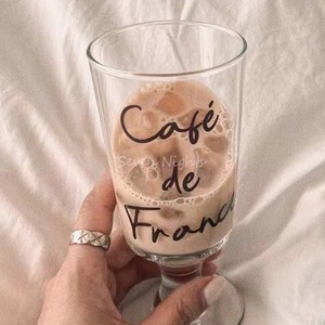【CUP】英字柄グラスカップ