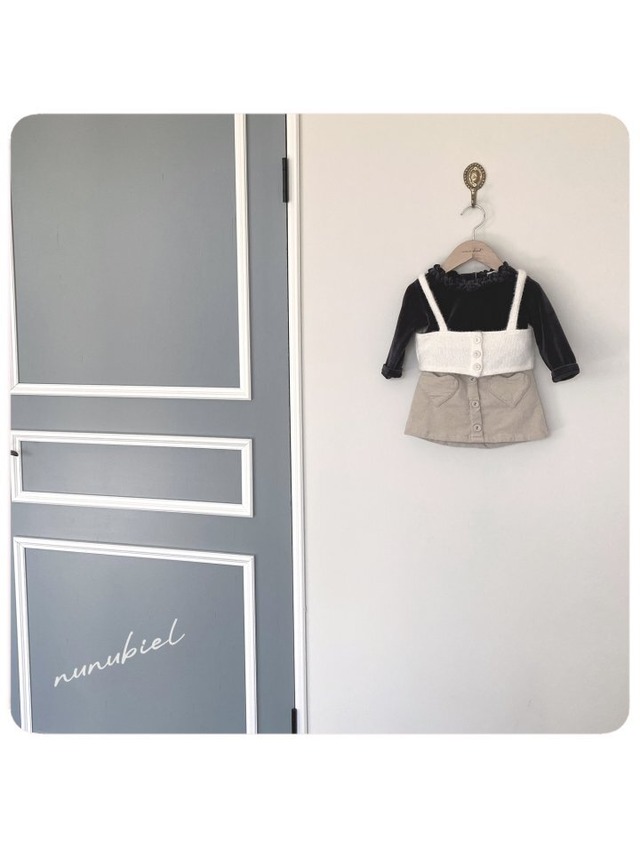 【 即納／kids 】2025  AW  冬新作　 nunubiel  ヌヌビエル heart skirt