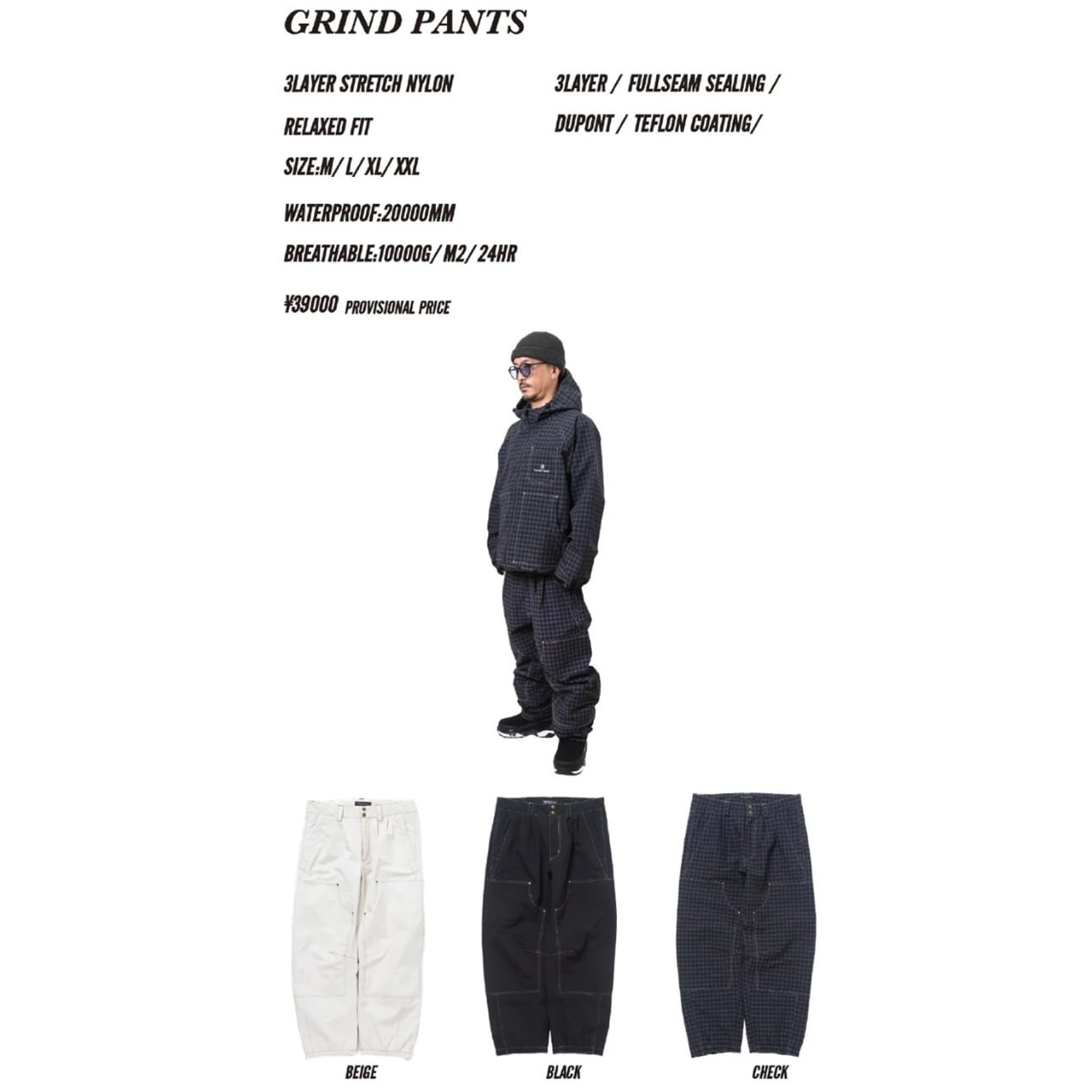 NOMADIK 『 GRIND PANTS - BLACK 』 26/27 ノマディック スノーボード