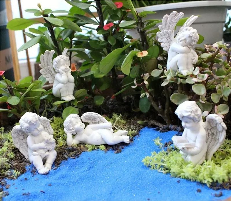天使 ガーデンオーナメント 5点セット 庭飾り かわいい 癒し
