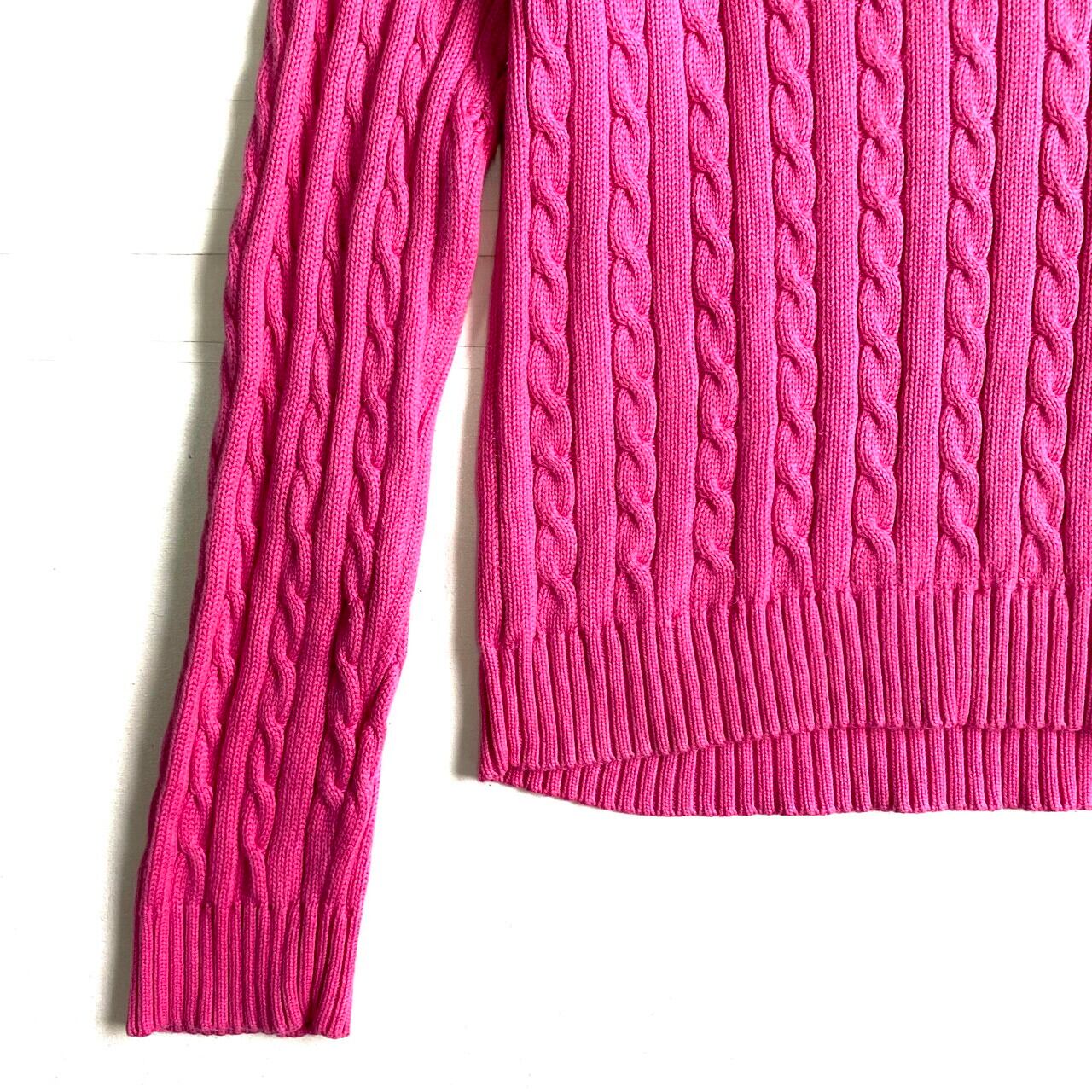 Ralph Lauren ラルフローレン ケーブル編み クルーネック コットン