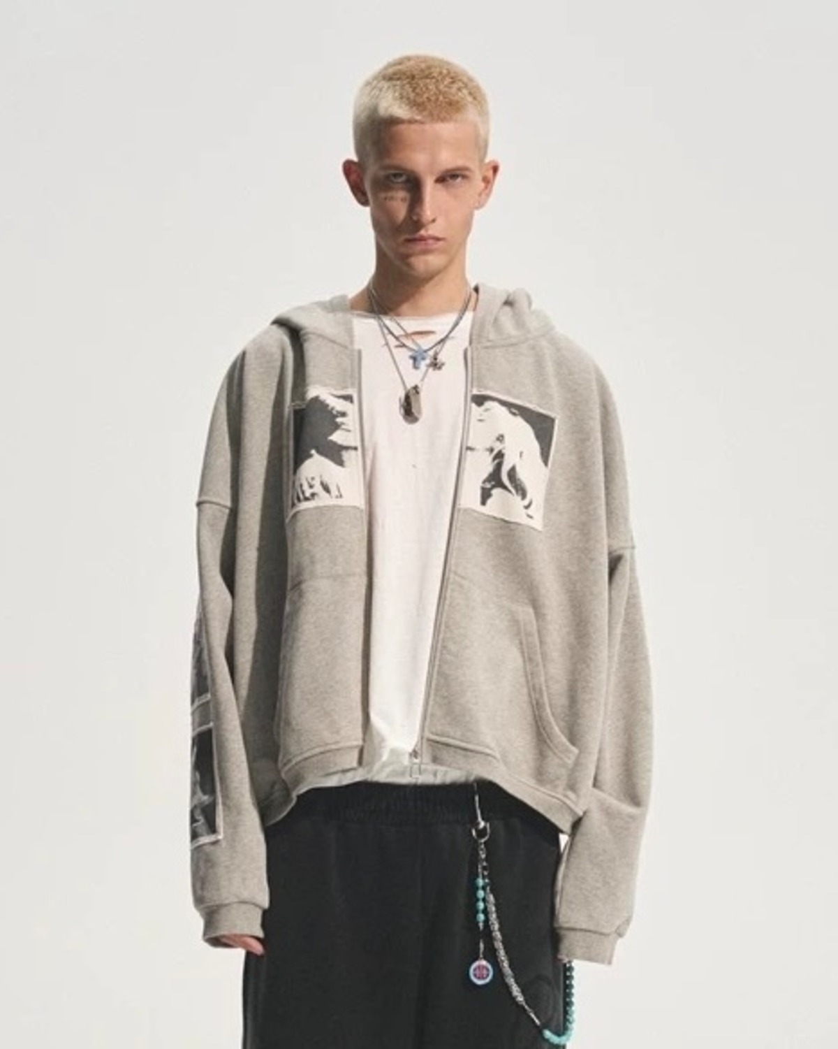 bastard Punk Print Applique Hoodie (Page for overseas visitors 