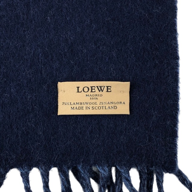 LOEWE ロエベ マフラー ネイビー アナグラム ウール vintage ヴィンテージ オールド 5yjnmz