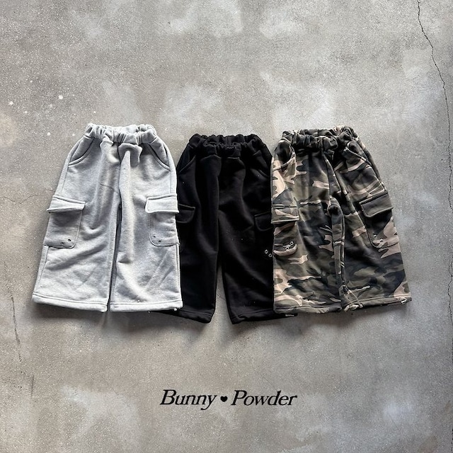 【取寄】bunny powder｜light cargo pants (camo)｜ライトカーゴパンツ（カモ）｜S-4XL｜kids&jr｜26 autumn