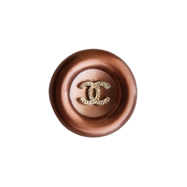 【VINTAGE CHANEL BUTTON】 メタルブラウン ココマークボタン 16mm C-23056