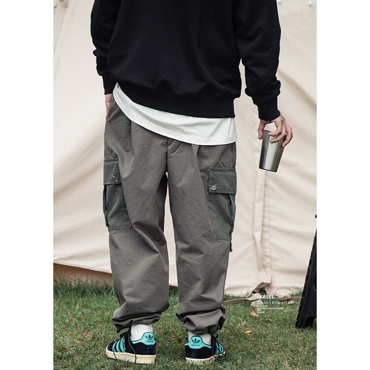 ★RETRO LOOSE WASHED TAPERED PANTS　　24259