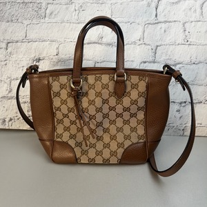 GUCCI グッチ  GGキャンバス 2WAYハンドバッグ ブラウン A-9508