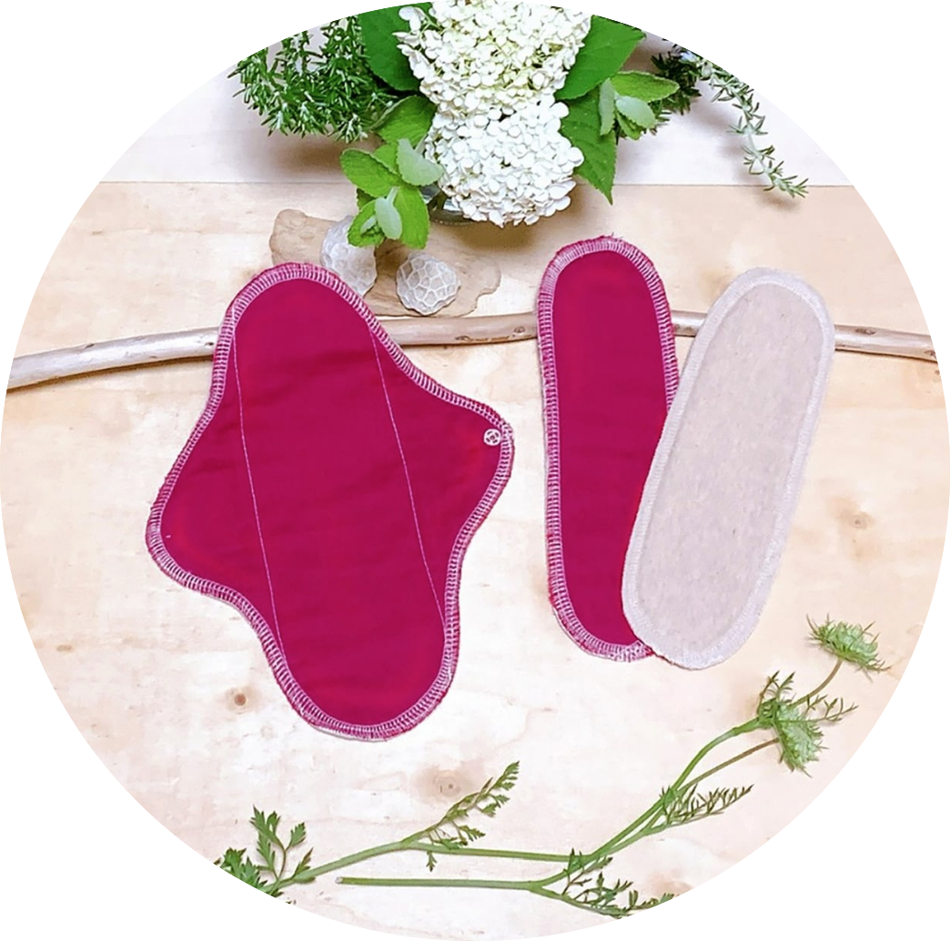 布ナプキンset (ﾎﾙﾀﾞｰ 1枚・ﾊﾟｯﾄﾞ2枚)          マゼンダピンク　第8チャクラ