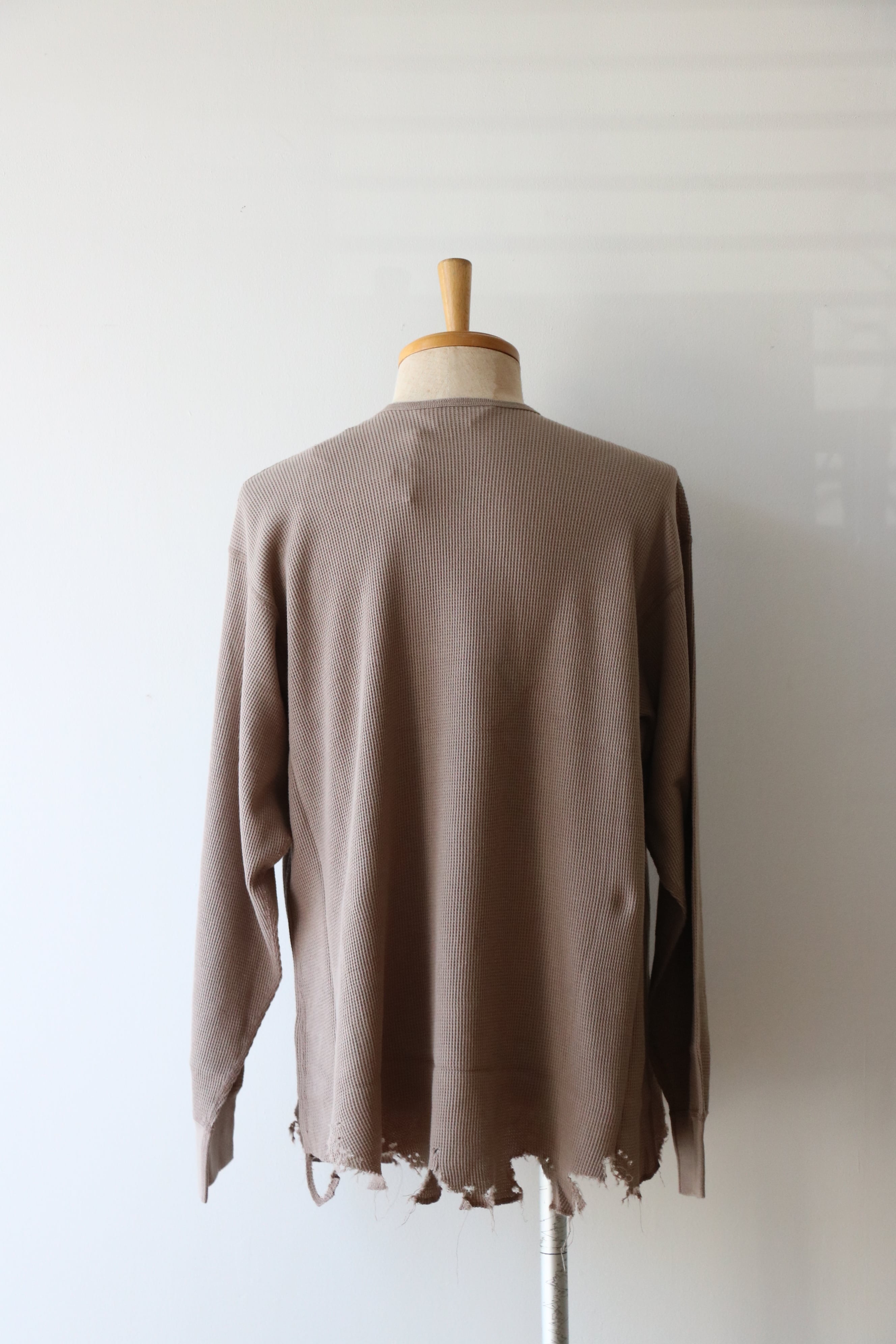 Ancellm - DAMAGE WAFFLE CREW LS - / ANC-STD-CT02 / アンセルム