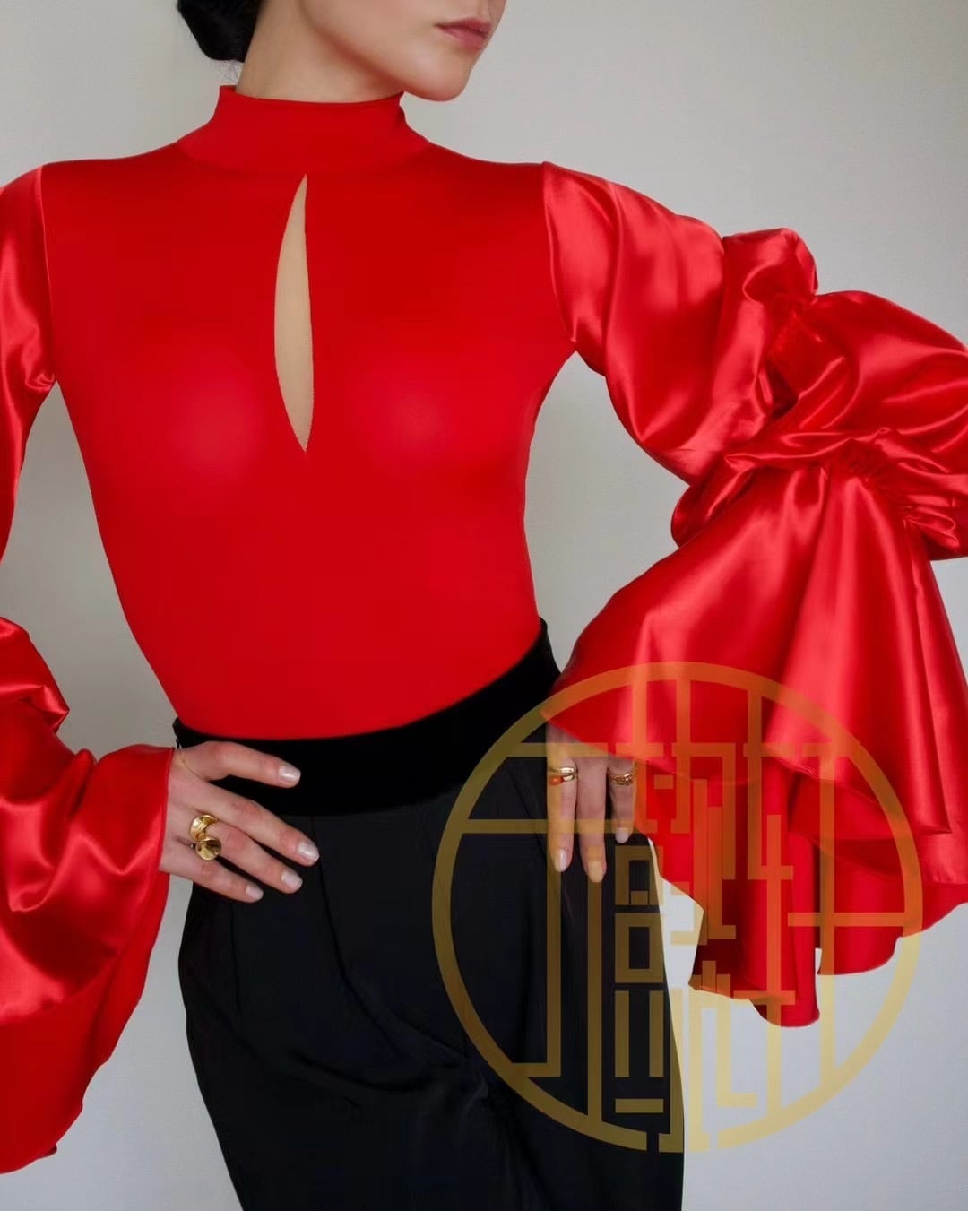 ハイネックサテンスリーブレオタード | 社交ダンスウェアSTUNNINGDANCEWEAR
