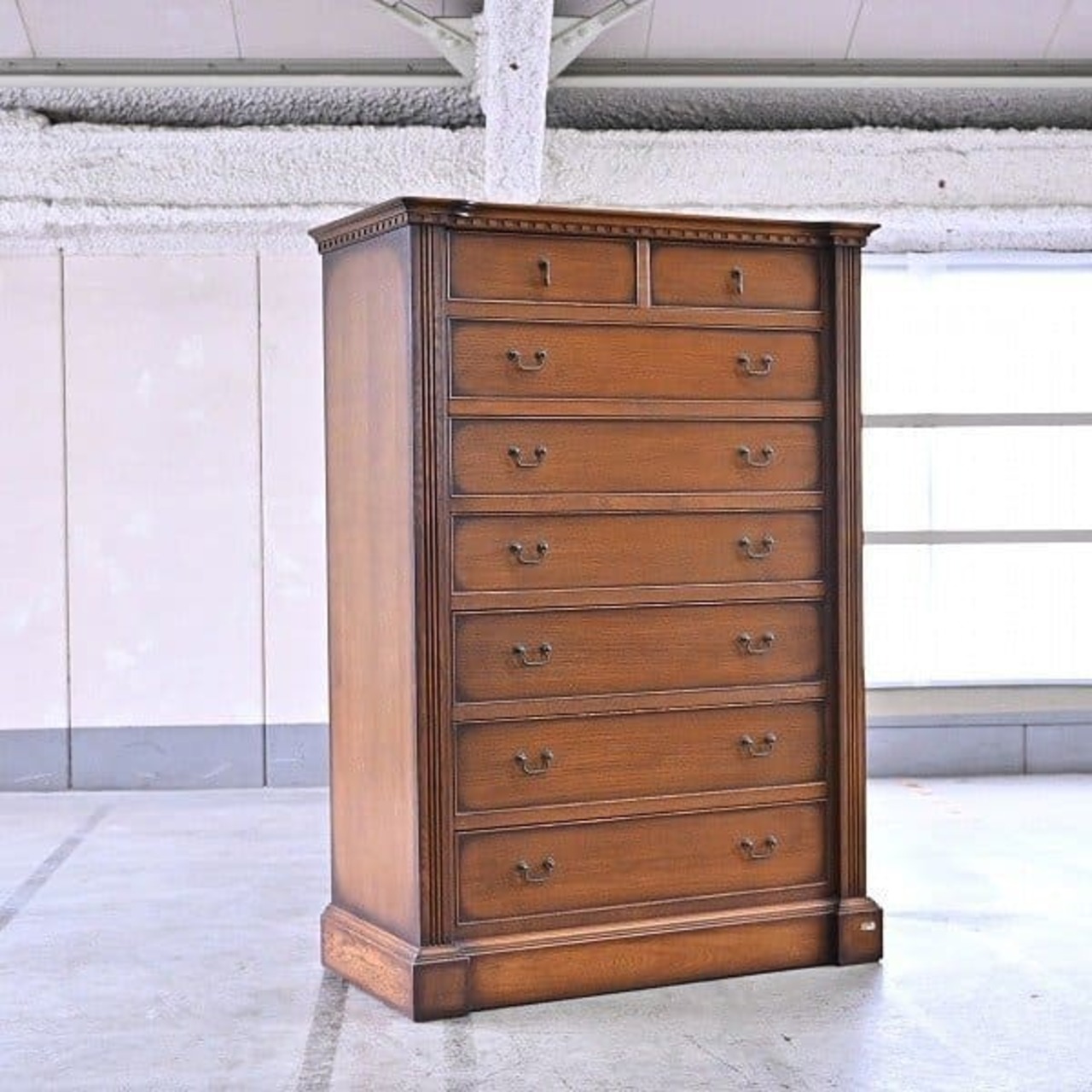 IDC大塚家具取扱 近藤工芸 Solid Furniture OAK/ソリッドファニチャー 25万「ブルックス」ミドルチェスト オーク材 箪笥 タンス 収納【中古家具/中古インテリア/USED家具ユーズド家具/リサイクル】