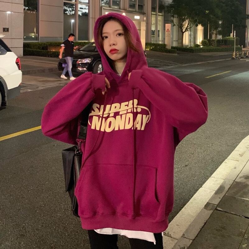 フードセーター コート ルーズスプリングオータム 春物 秋物 スーパーモール85826655726