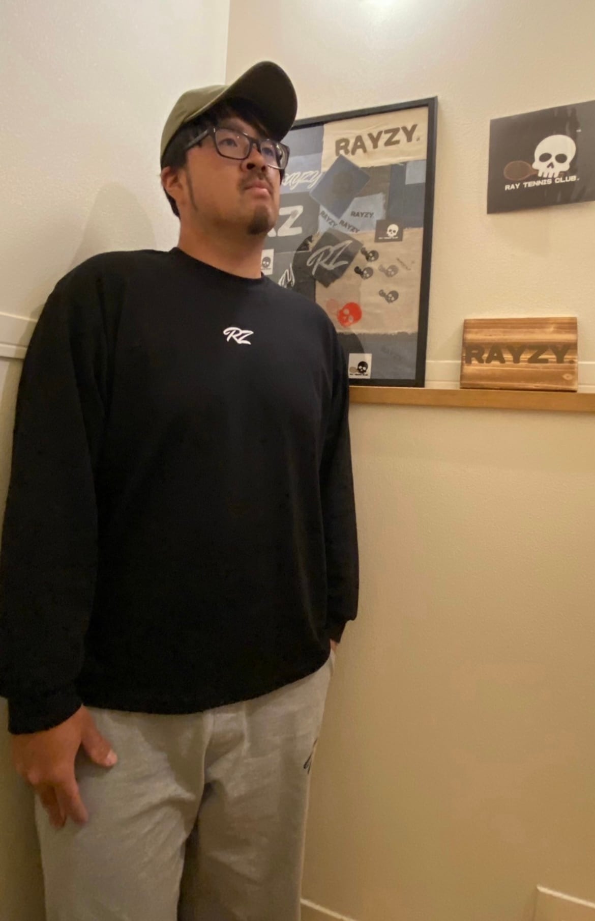 RZ St.ロングスリーブ 綿Tシャツ ブラック | RAYZY Store