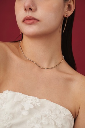316L zircon continuous necklace［GOLD］#n166